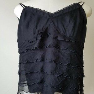 Laundry By Shelli Segal Black Chiffon lining Lace